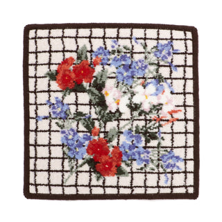 Chenille 典型花卉圖案手帕毛巾