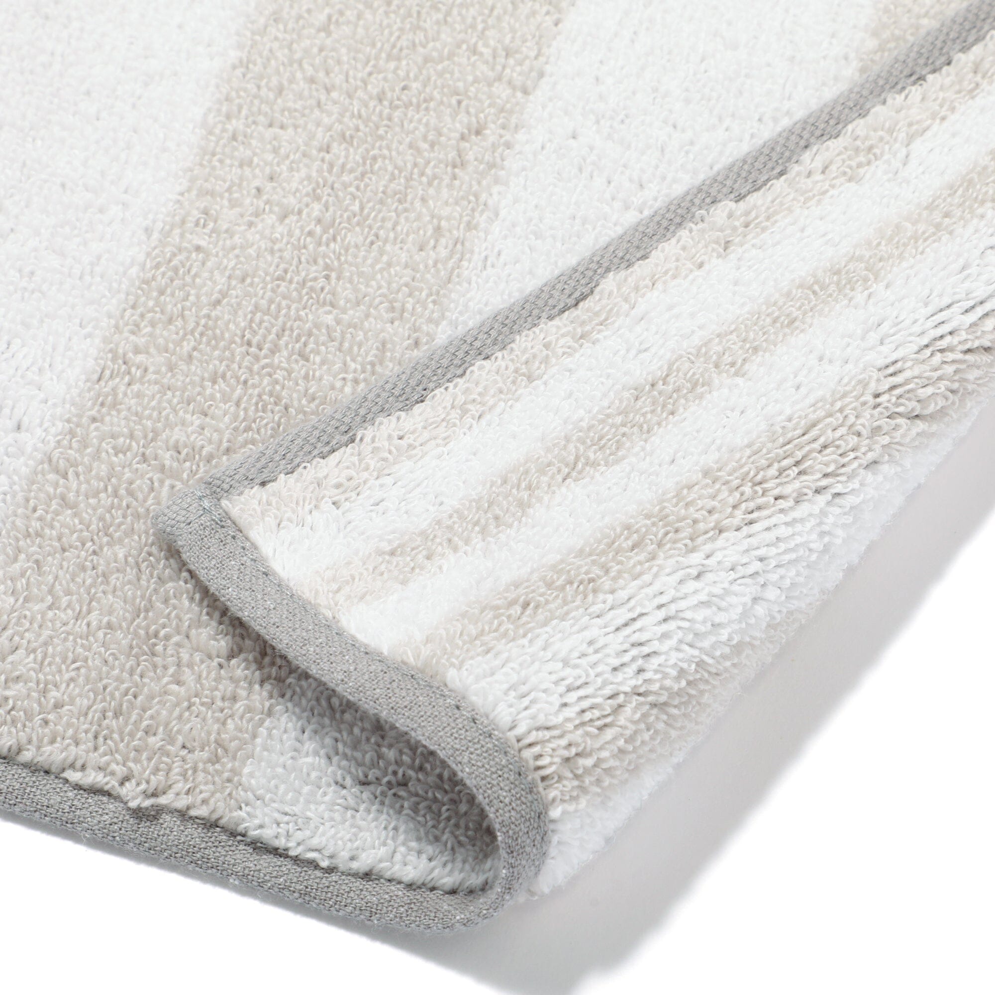 Mini Bath Towel Stripe  Light Gray