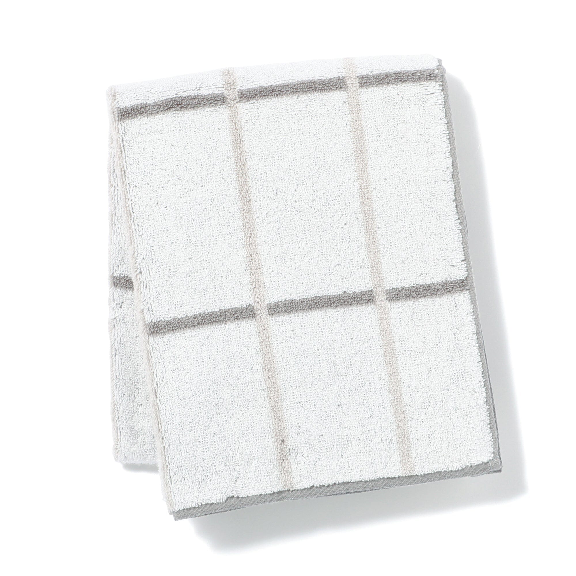 Mini Bath Towel Plaid  Light Gray