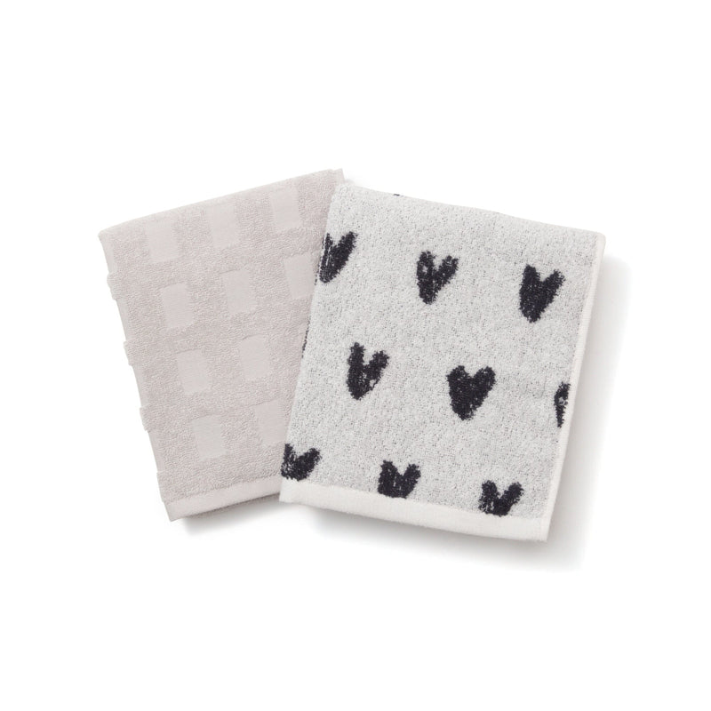 23AW Vale Face Towel HEART White