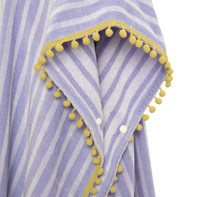毛巾斗篷條紋圖案 紫色