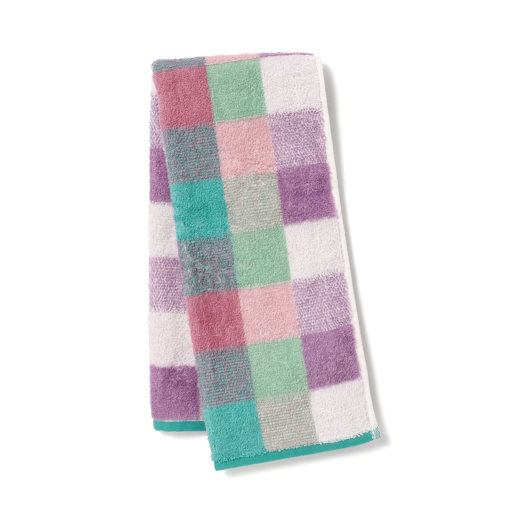 Antibacterial And Deodorant Mixed Check Face Towel Green