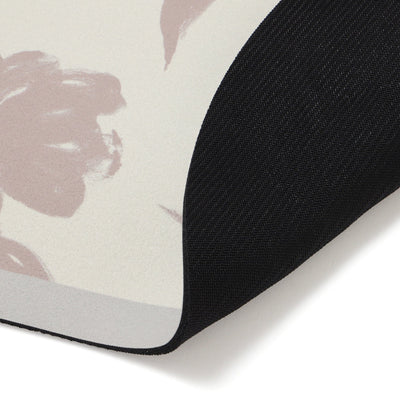 Diatomaceous Earth Soft Bath Mat Oval Big Flower Beige