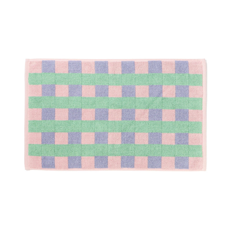 Antibacterial and Deodorizing Towel Mat Check Pink