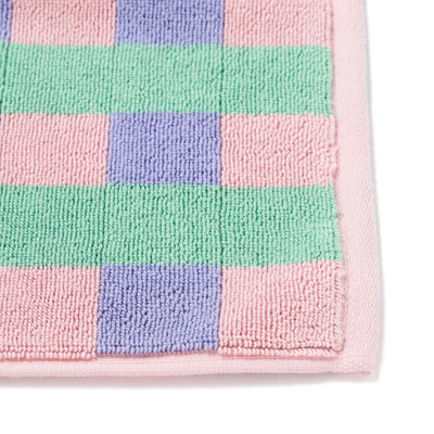 Antibacterial and Deodorizing Towel Mat Check Pink