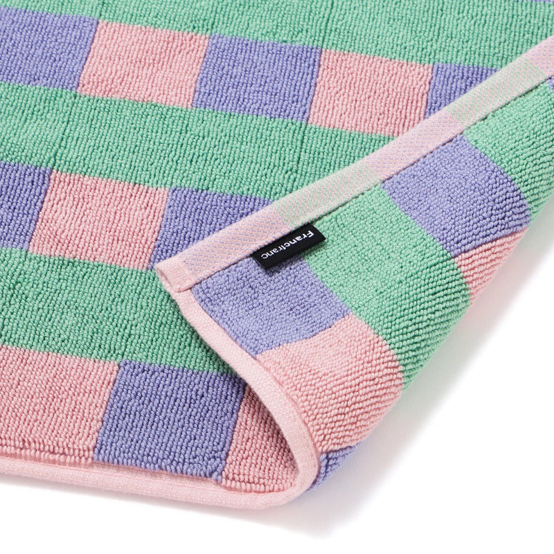 Antibacterial and Deodorizing Towel Mat Check Pink