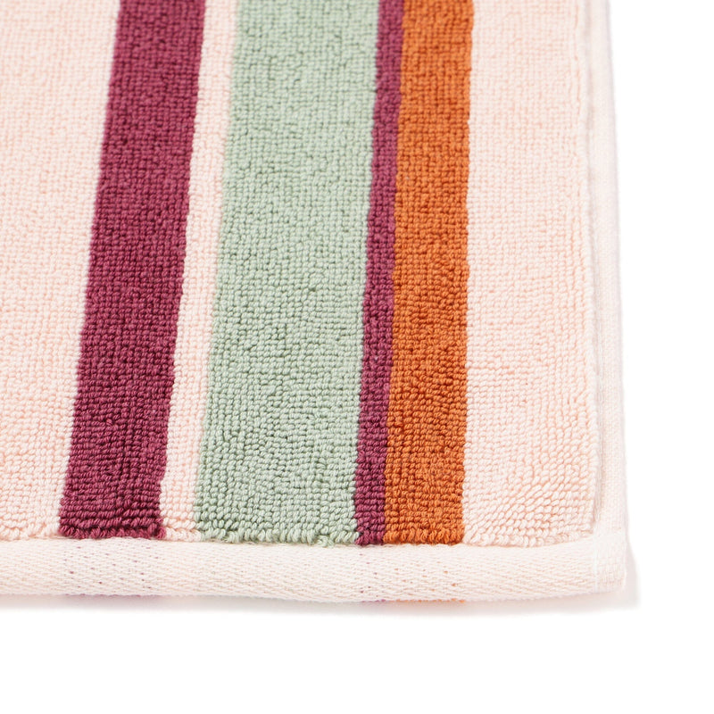 Antibacterial and Deodorizing Towel Mat Random Stripe Brown