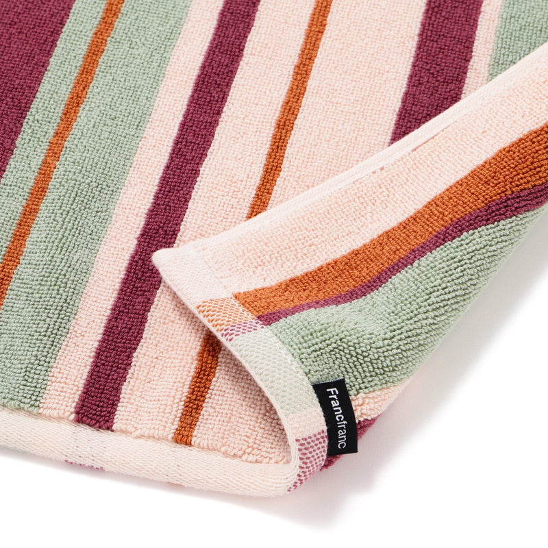 Antibacterial and Deodorizing Towel Mat Random Stripe Brown