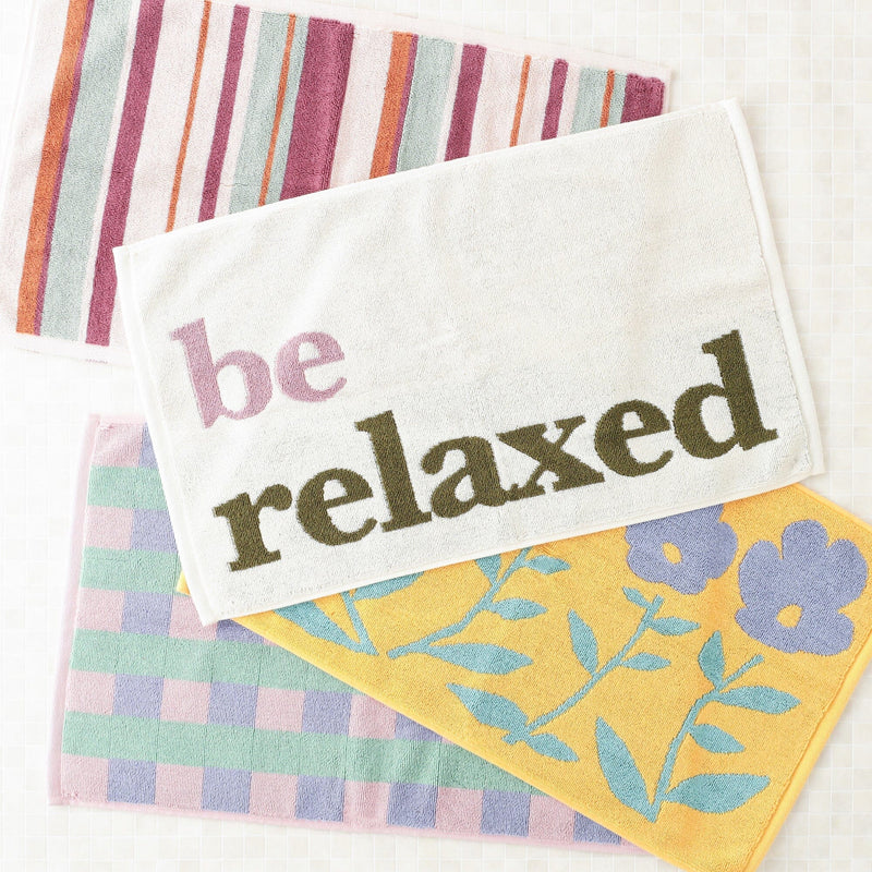 Antibacterial and Deodorizing Towel Mat Typo Relax Ivory