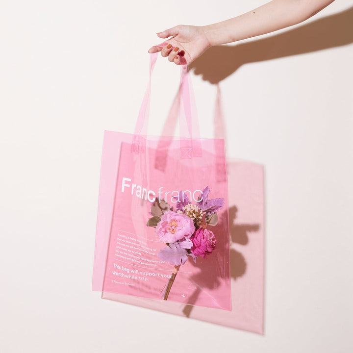 Clear pink tote bag sale