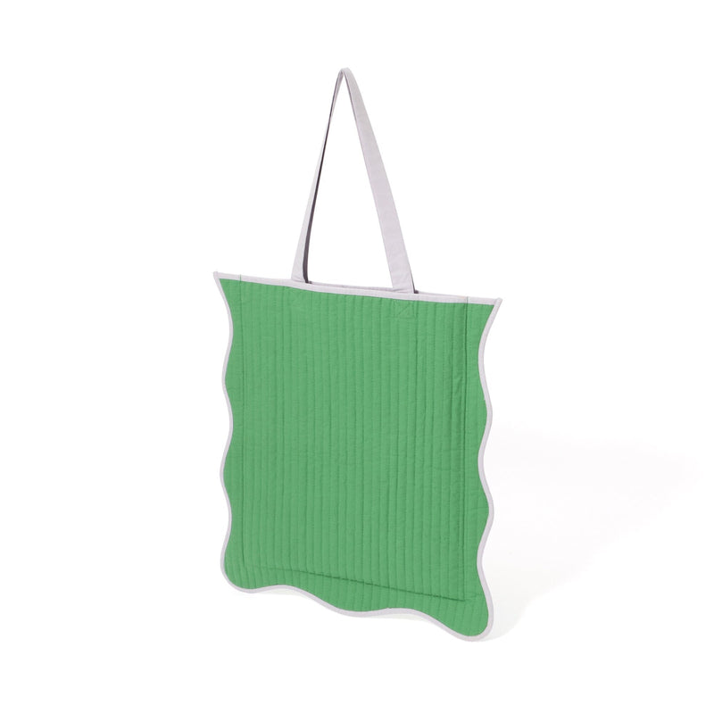 BICOLOR 雙色波浪手提袋 綠色