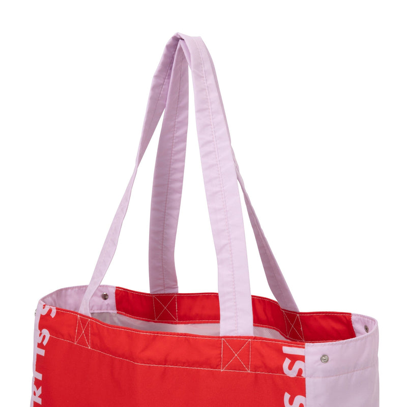 Bicolor Cooler Basket Bag  Red