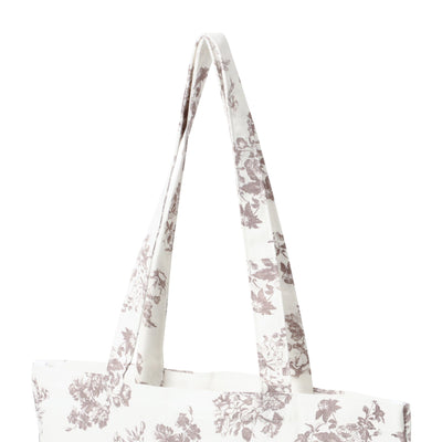 Logo Tote Classic Flower Small Beige