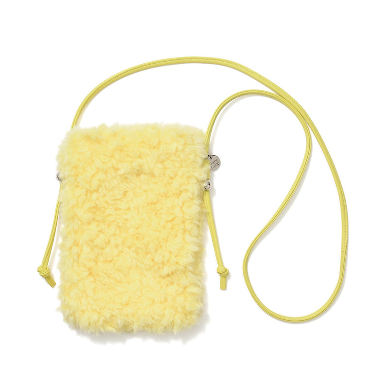 Fur Smartphone Shoulder Bag Yellow