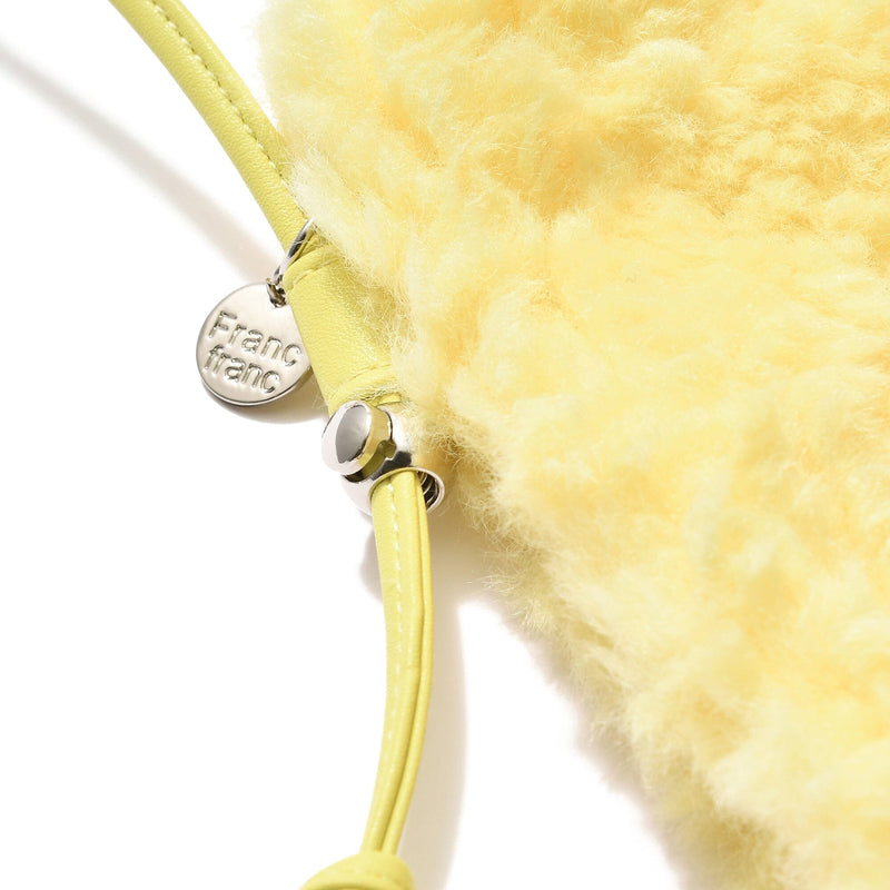 Fur Smartphone Shoulder Bag Yellow