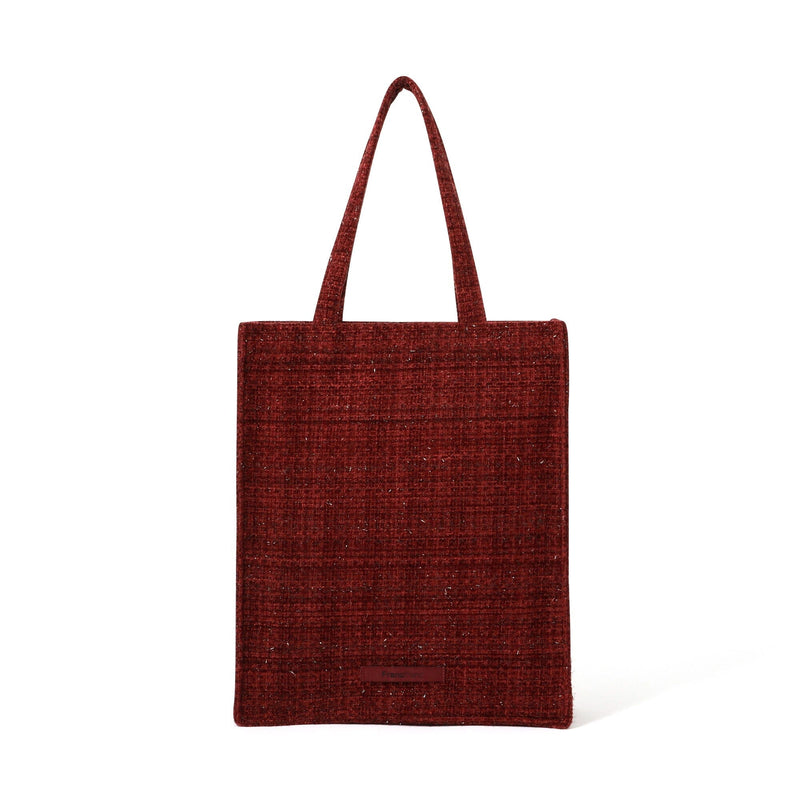Logo Tote Bag Tweed Medium Red