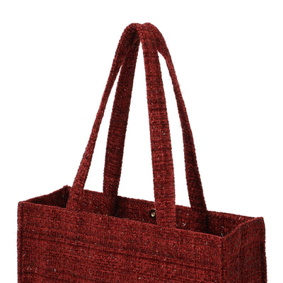 Logo Tote Bag Tweed Medium Red
