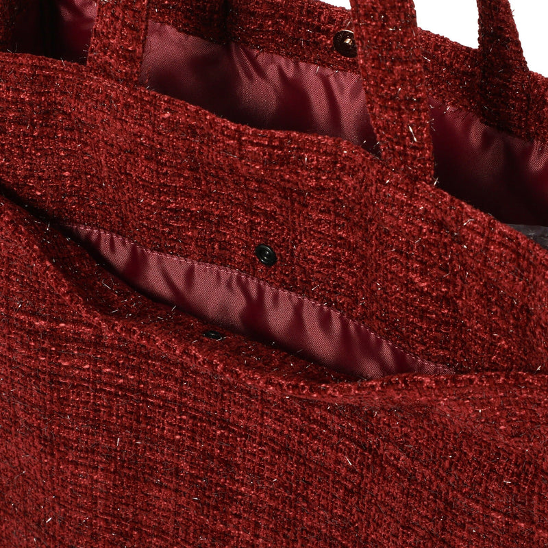 Logo Tote Bag Tweed Medium Red