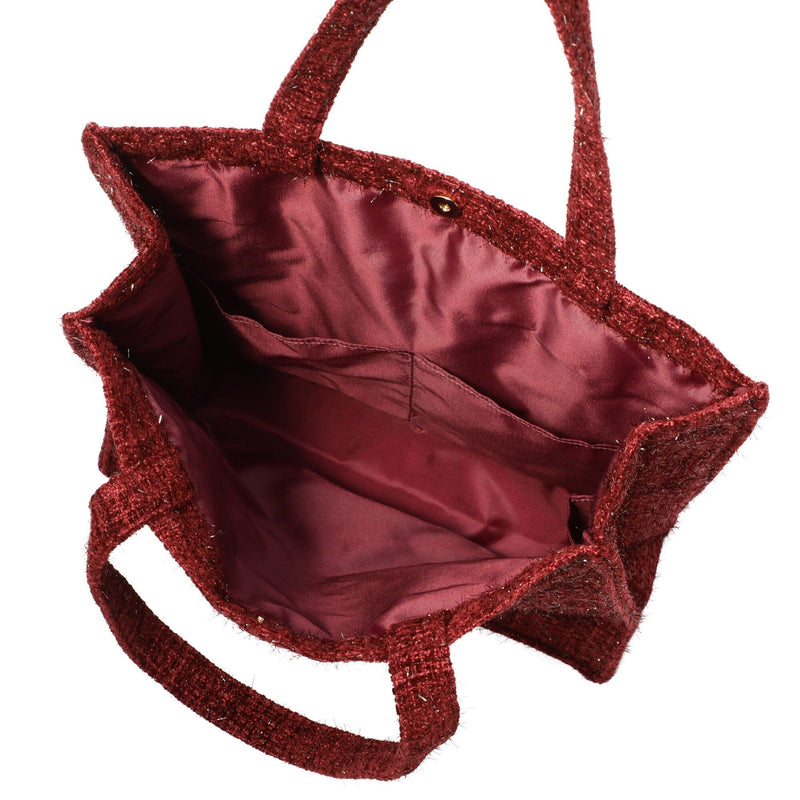 Logo Tote Bag Tweed Medium Red