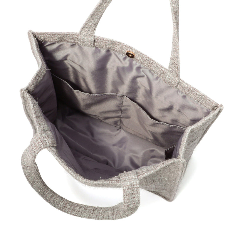 Logo Tote Bag Tweed Medium Gray