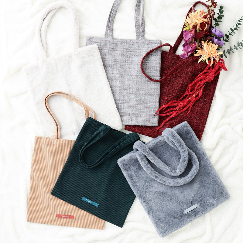 Logo Tote Bag Fur Small Blue