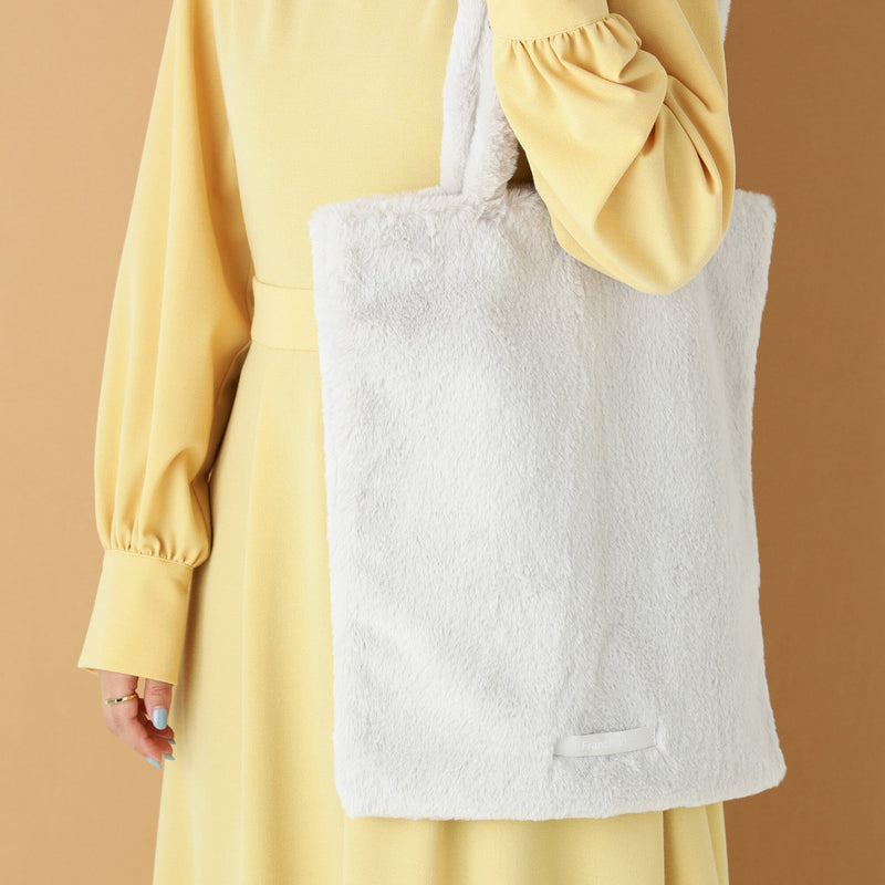 Logo Tote Bag Fur Small Blue