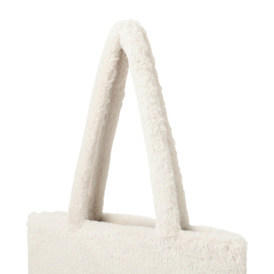 Logo Tote Bag Fur Small Ivory