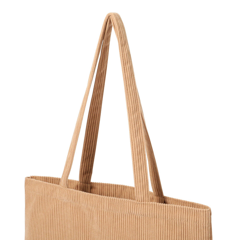 Logo Tote Bag Corduroy Small Beige