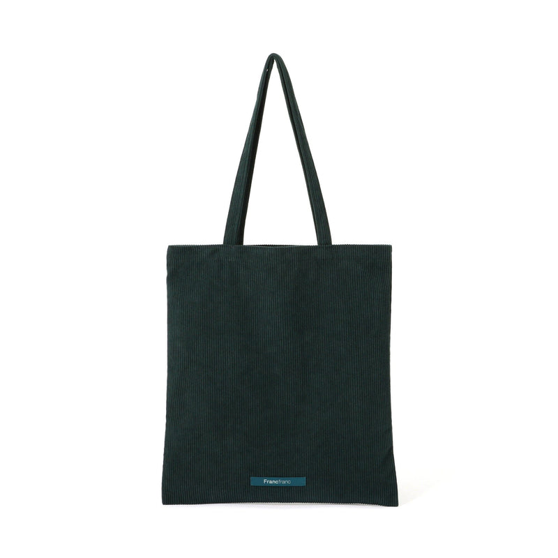Logo Tote Bag Corduroy Small Green