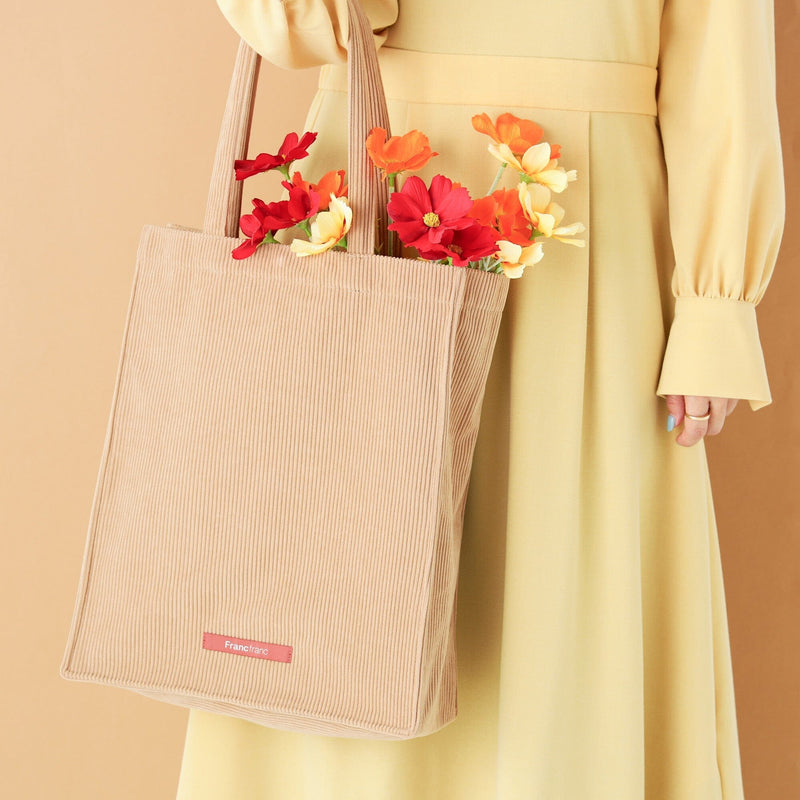 Logo Tote Bag Corduroy Medium Beige