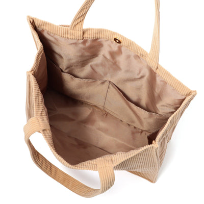 Logo Tote Bag Corduroy Medium Beige