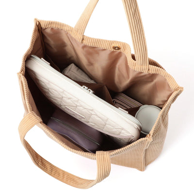 Logo Tote Bag Corduroy Medium Beige