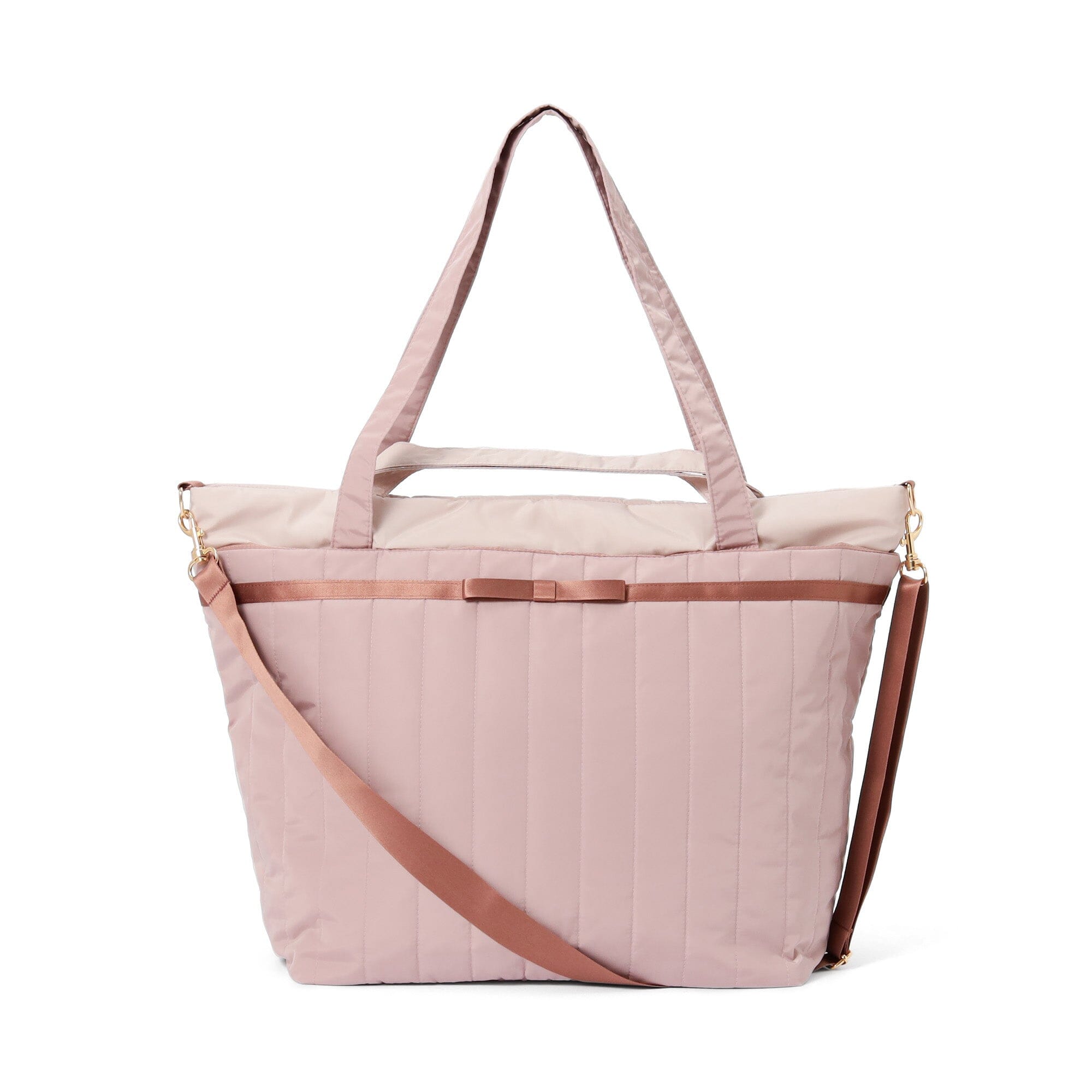 Bicolor Travel Bag  Pink x Brown