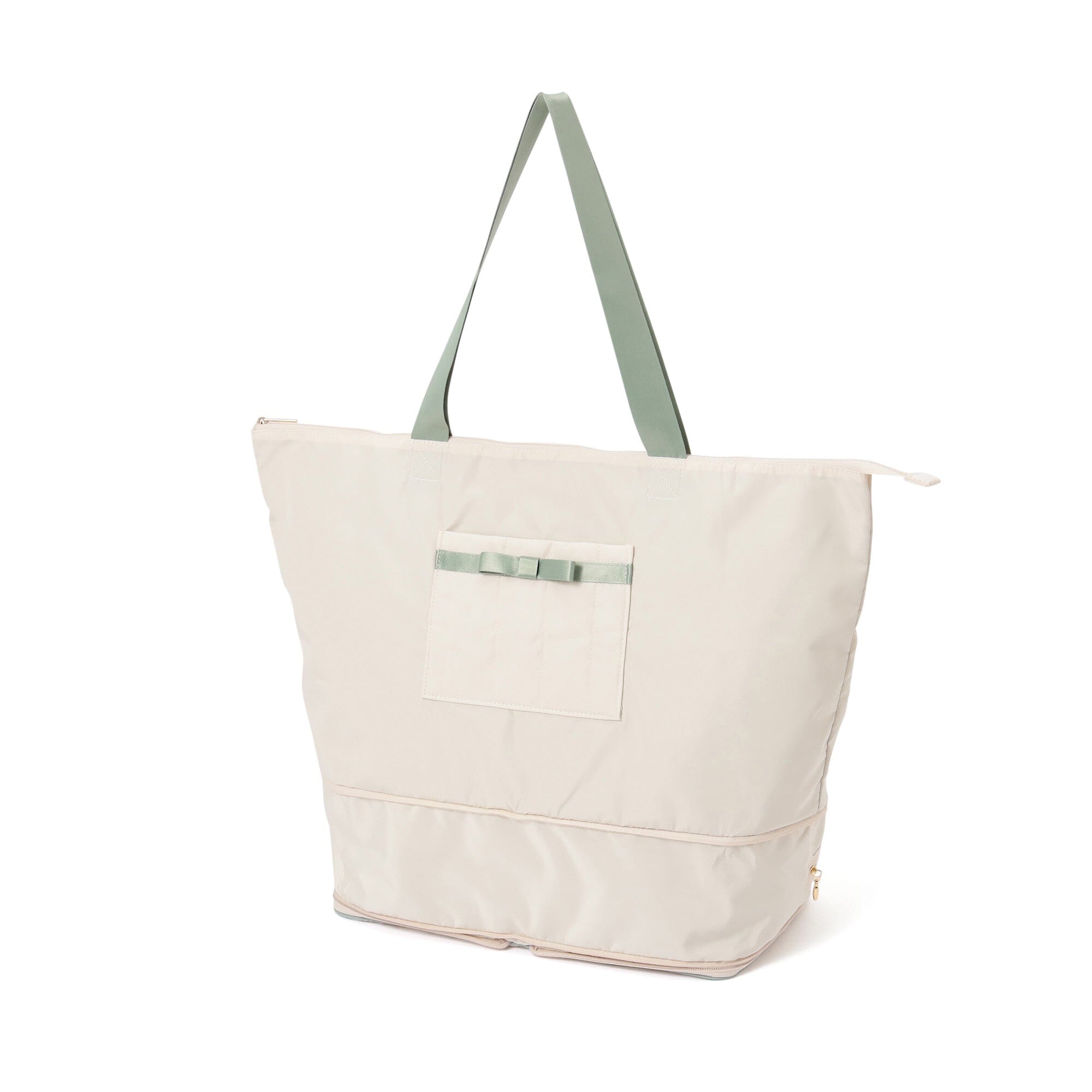 Bicolor 2-Way Carry-On Tote Bag  Mint x Ivory