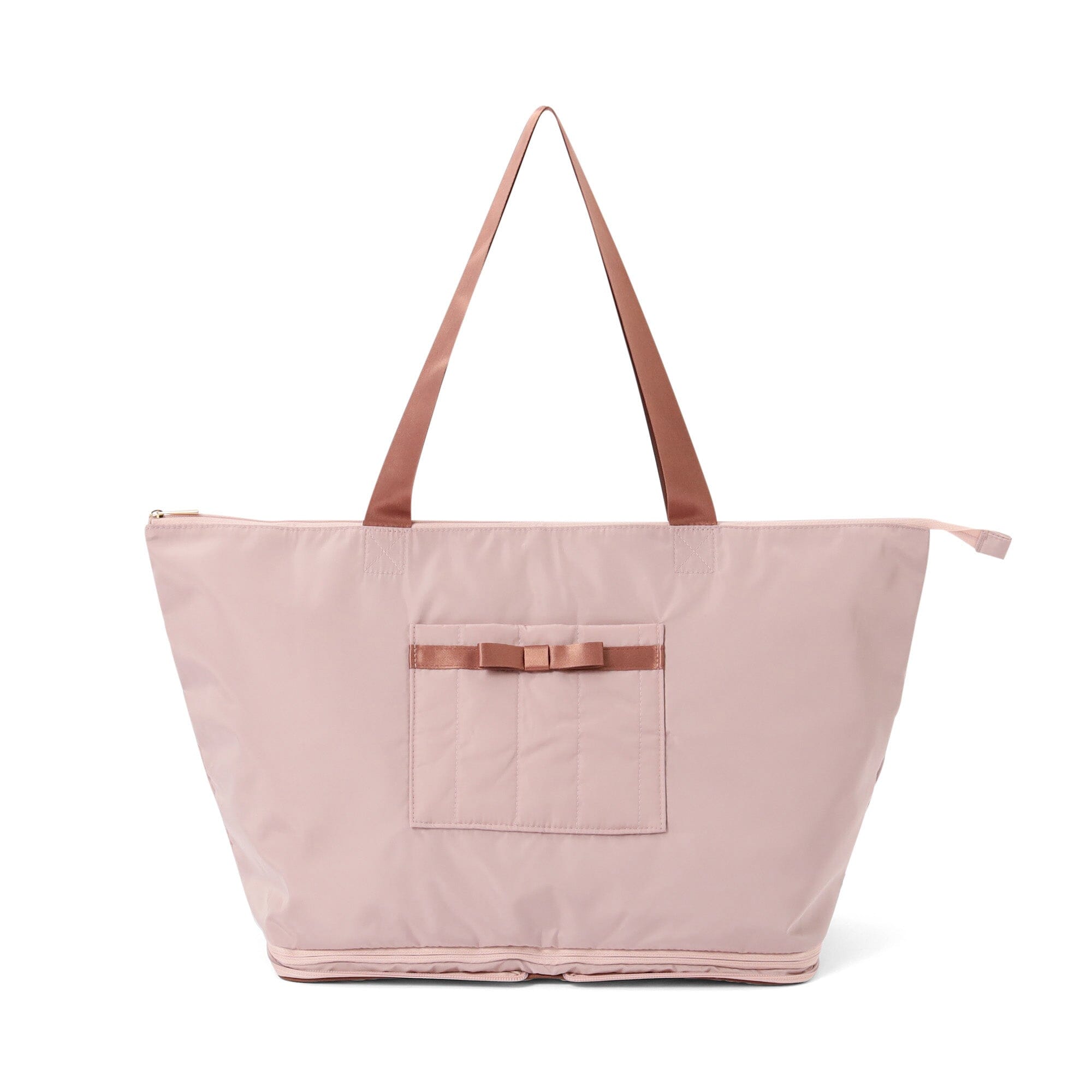 Bicolor 2-Way Carry-On Tote Bag  Pink x Brown