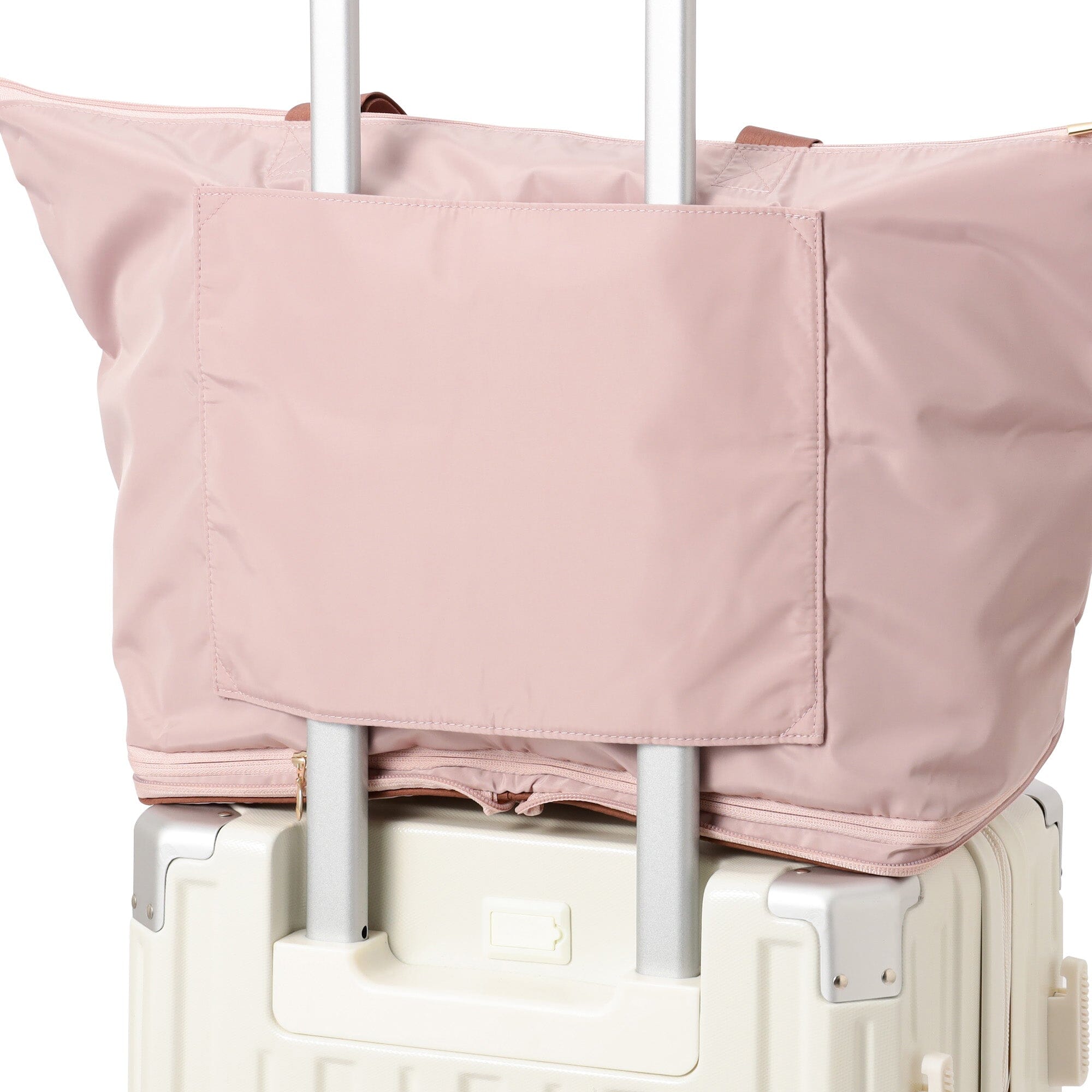 Bicolor 2-Way Carry-On Tote Bag  Pink x Brown