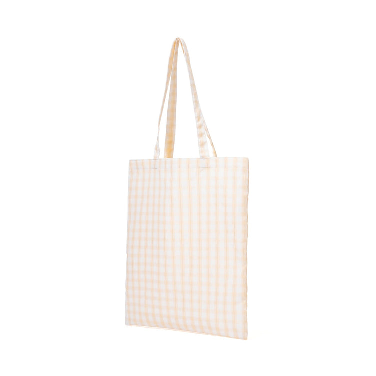 Logo Tote Bag Gingham Small Yellow