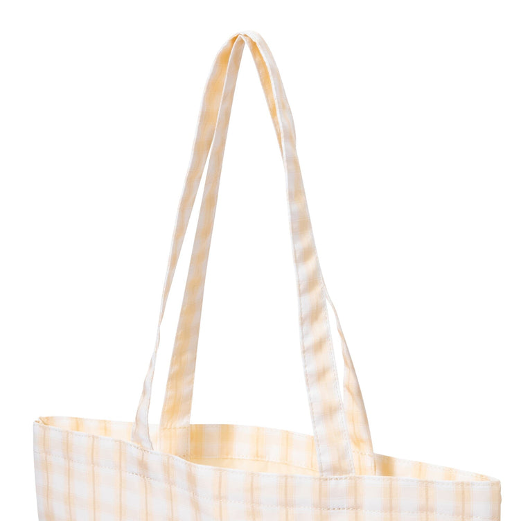 Logo Tote Bag Gingham Small Yellow