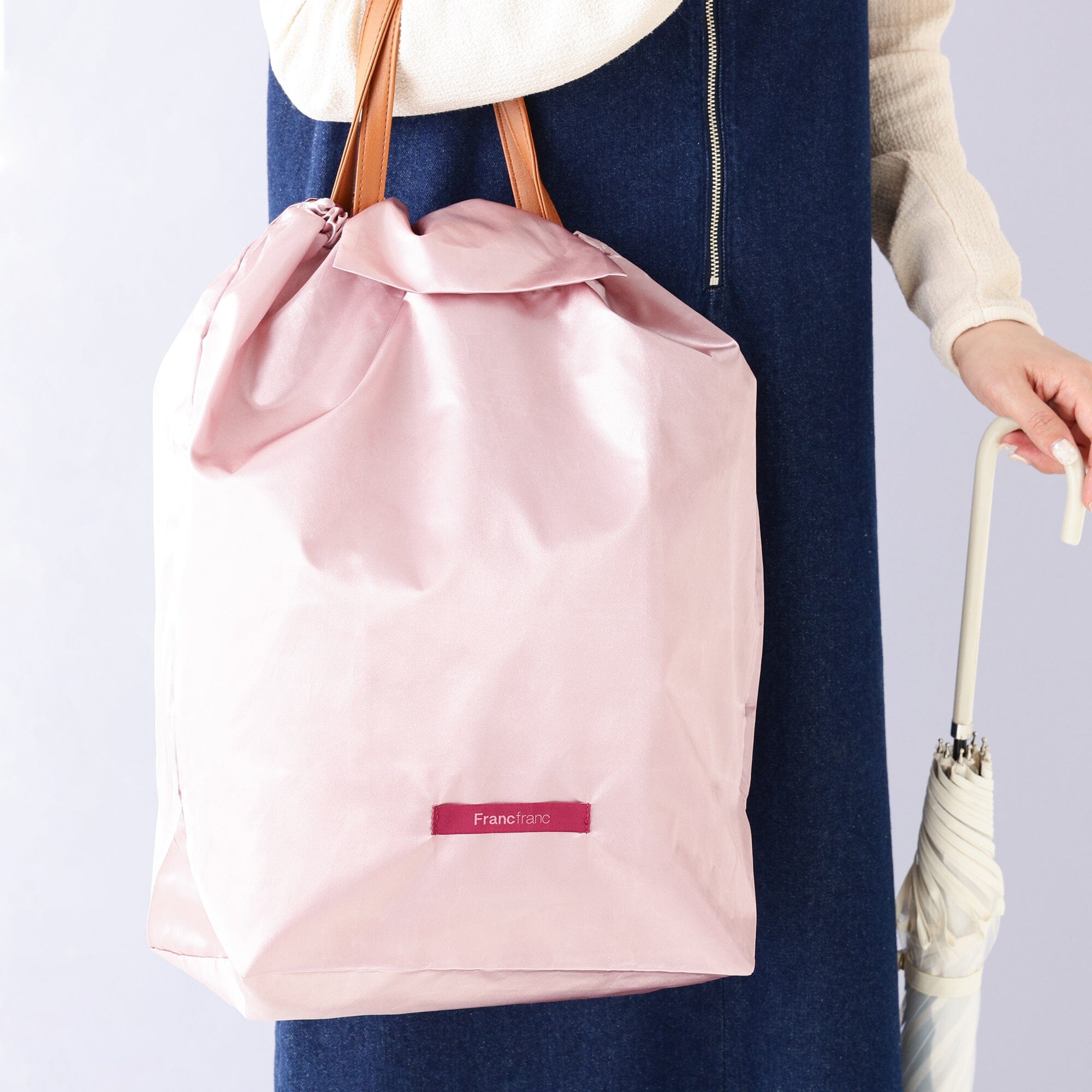 Satin Rain Cover Eco Bag Beige