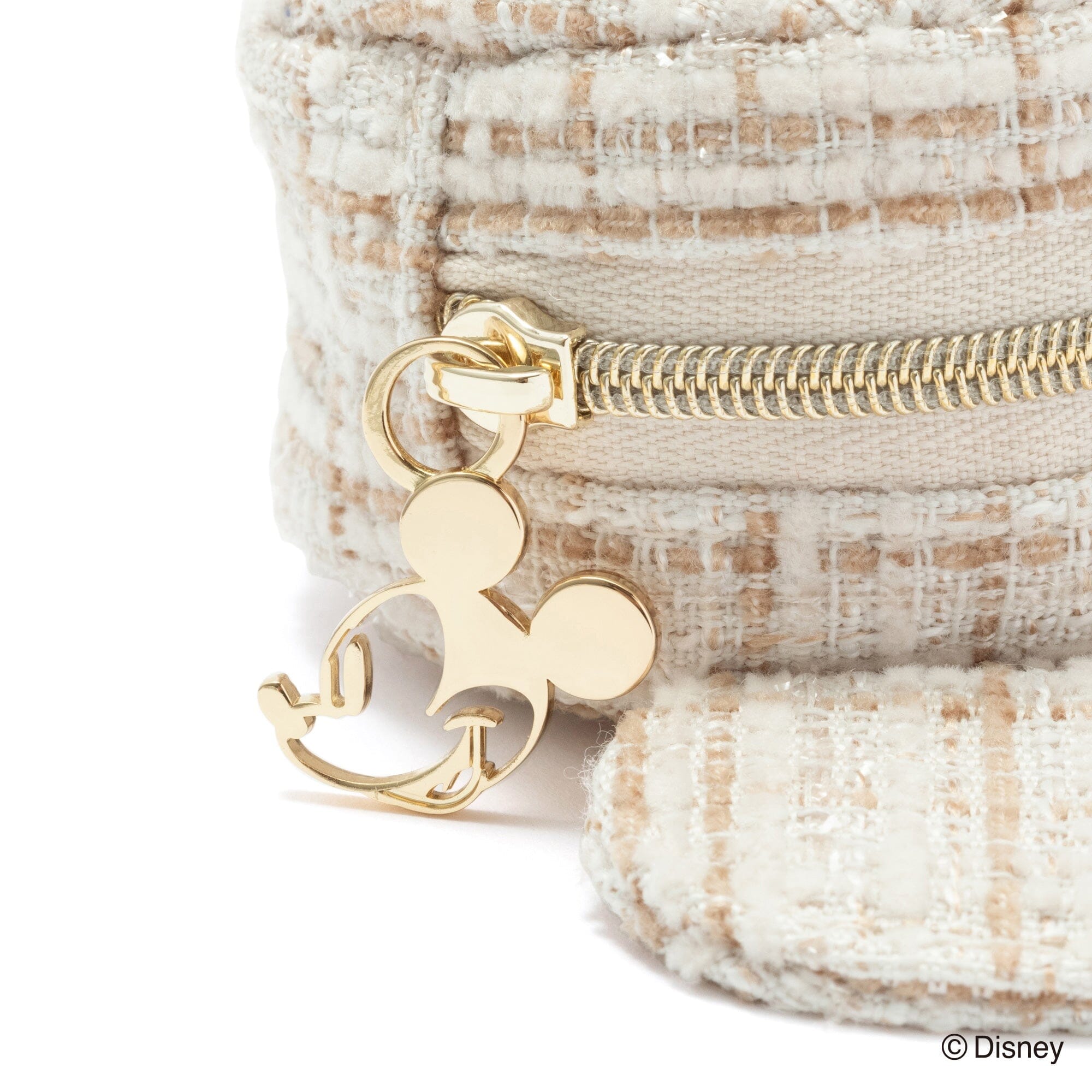 Disney Mickey Face Bag Charm Eco Bag Beige