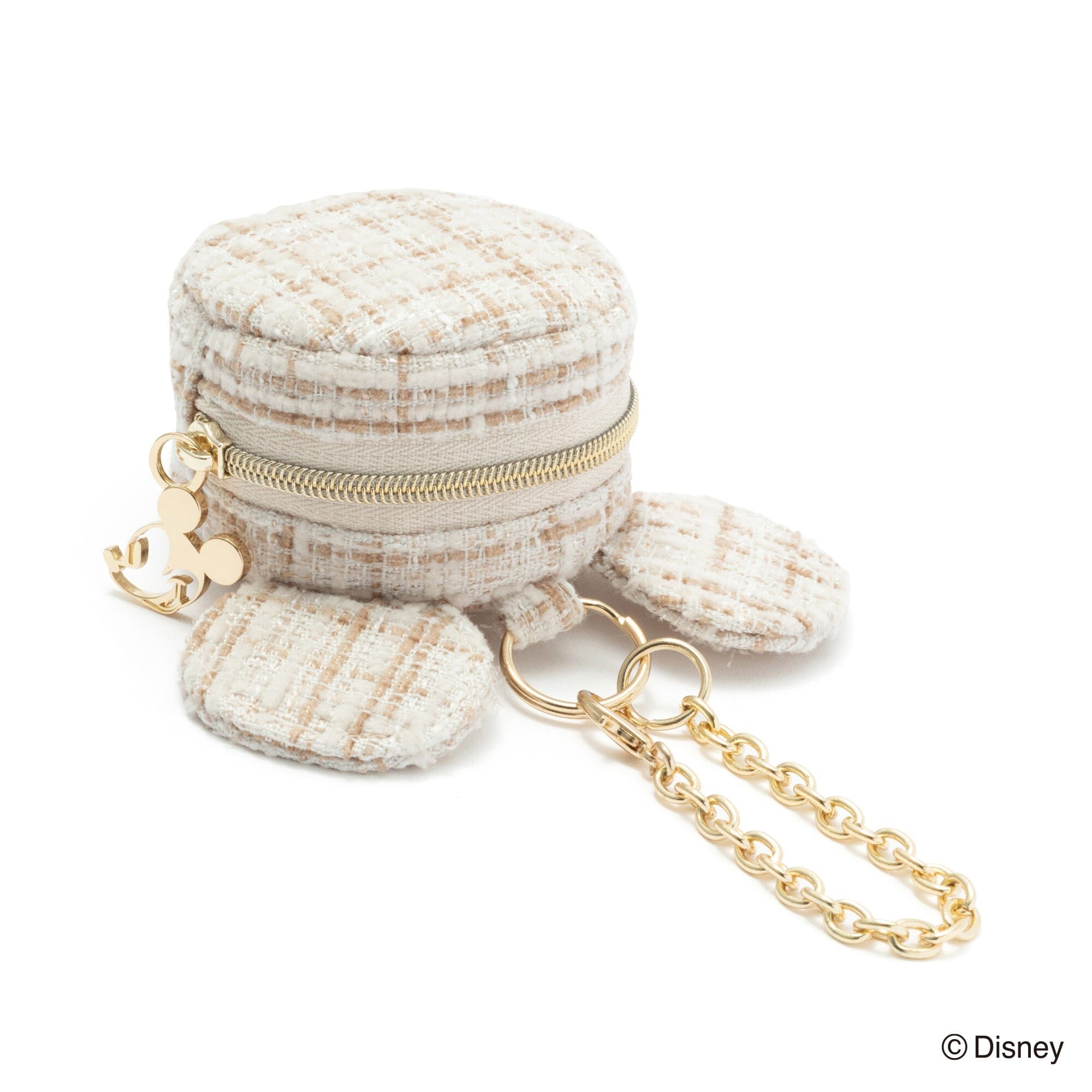 Disney Mickey Face Bag Charm Eco Bag Beige