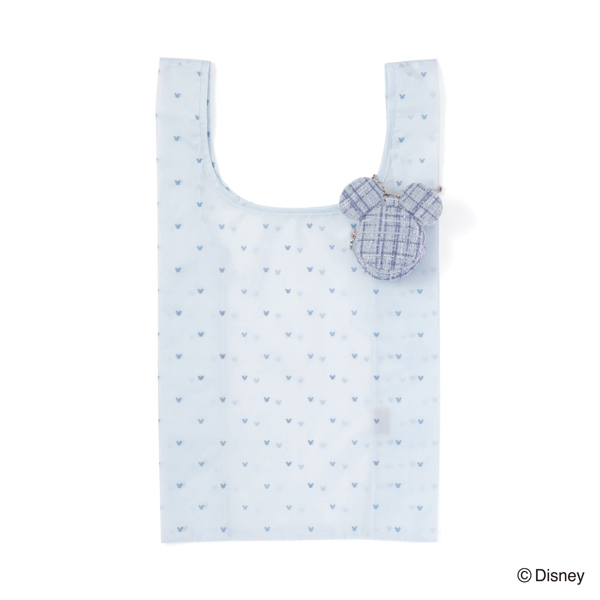 Disney Mickey Face Bag Charm Eco Bag Light Blue