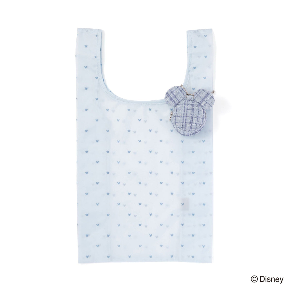 Disney Mickey Face Bag Charm Eco Bag Light Blue