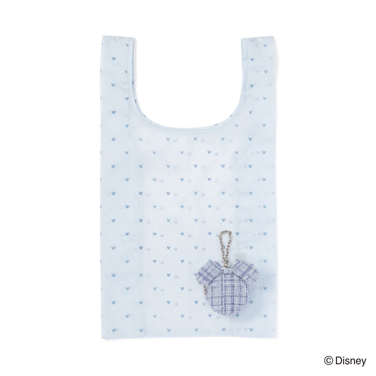 Disney Mickey Face Bag Charm Eco Bag Light Blue