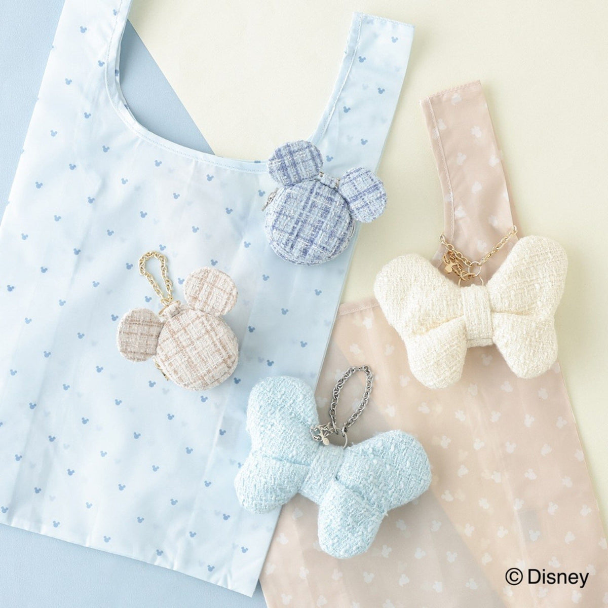 Disney Minnie Ribbon Bag Charm Eco Bag Ivory