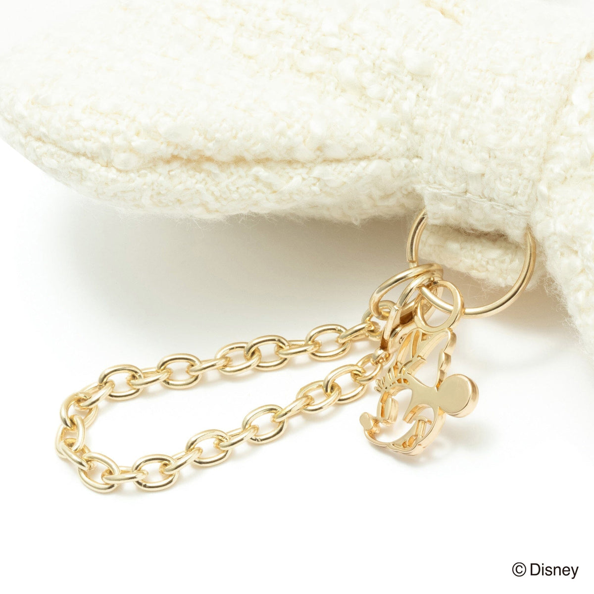 Disney Minnie Ribbon Bag Charm Eco Bag Ivory