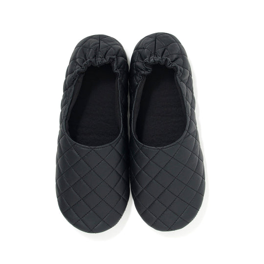 Pocketable Roomshoes  Quilted Black