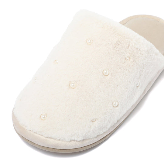 Eco Fur X Pearl Roomshoes  White