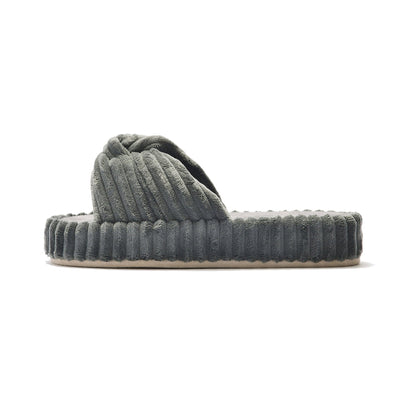 Wide Ribbed room shoes grey