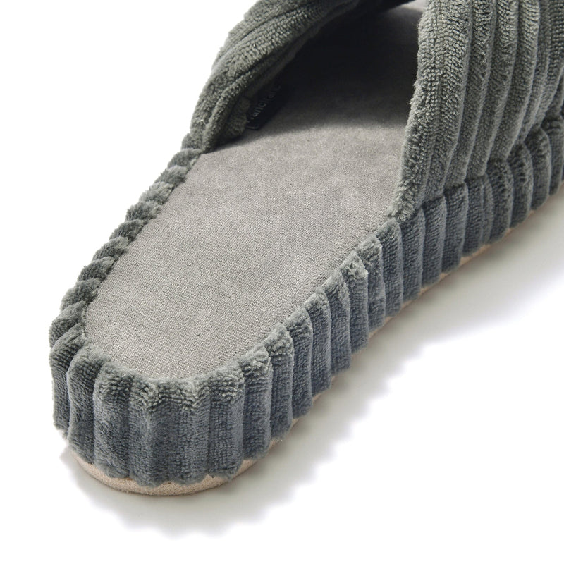 Wide Ribbed room shoes grey